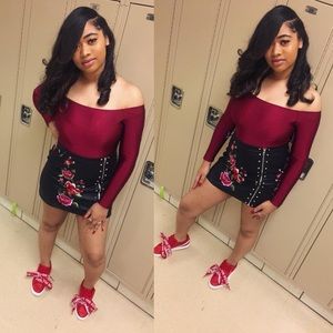 Leather Flower Skirt